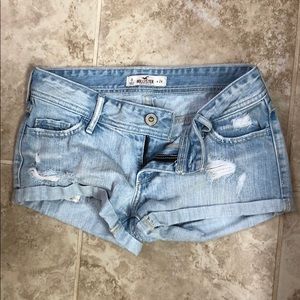 Hollister distressed jean shorts